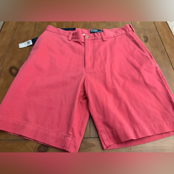 NWT Polo Ralph Lauren Nantucket Red Khaki Flat Front Shorts - Picture 4 of 11